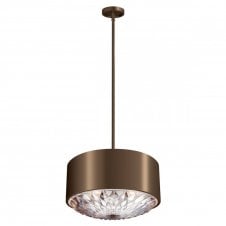 BOTANIC decorative ceiling pendant in dark aged brass with glass diffuser