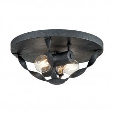 Dark Ash Grey 2 Light Flush Mount Steel