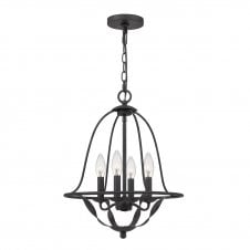 Ash Grey Lantern 4 Light Ceiling Pendant Steel