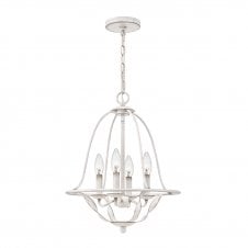 Antique White Lantern 4 Light Pendant Steel