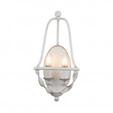 Antique White 2 Light Wall Light Steel