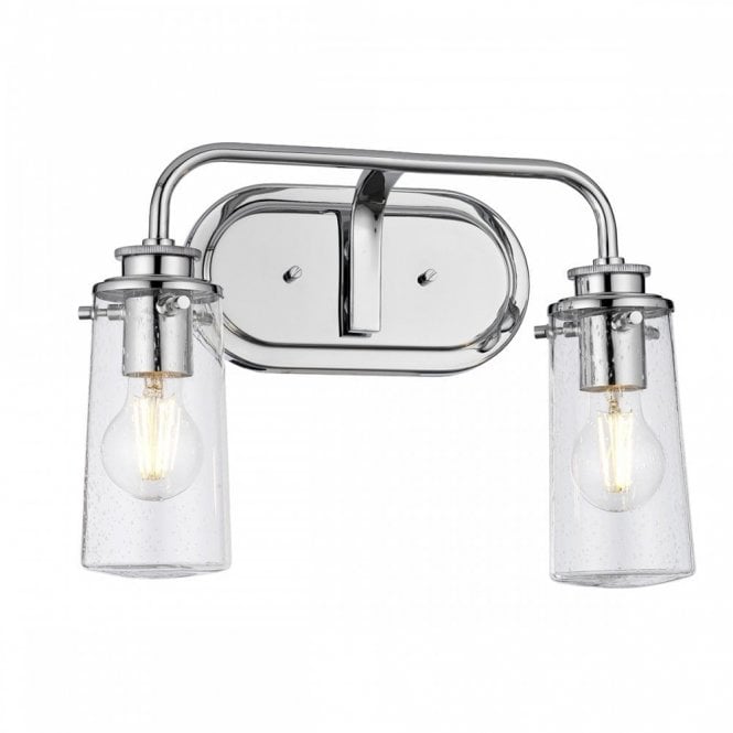 BRAELYN 2 Light Wall Light in Polished Chrome | Bathroom Rated IP44