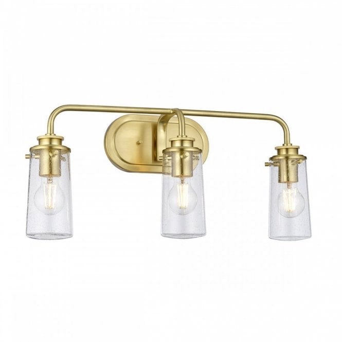 BRAELYN 3 Light Wall Light in Brushed Brass | Bathroom Rated IP44