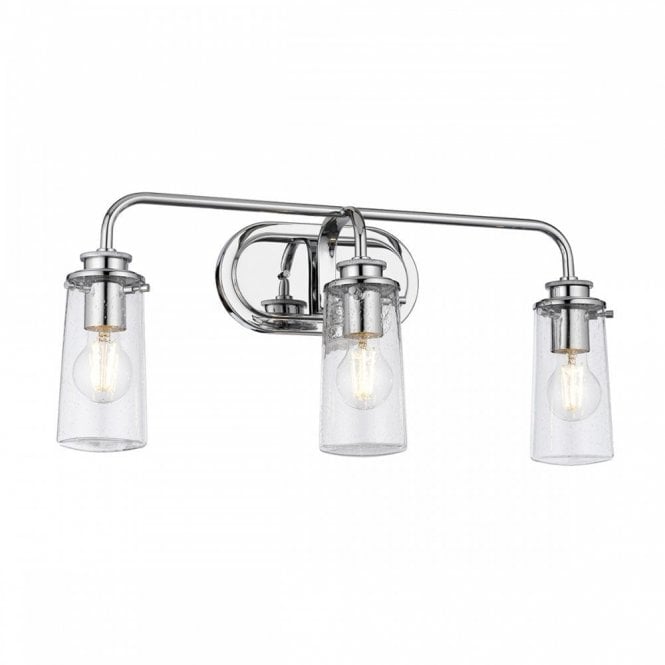 BRAELYN 3 Light Wall Light in Polished Chrome | Bathroom Rated IP44