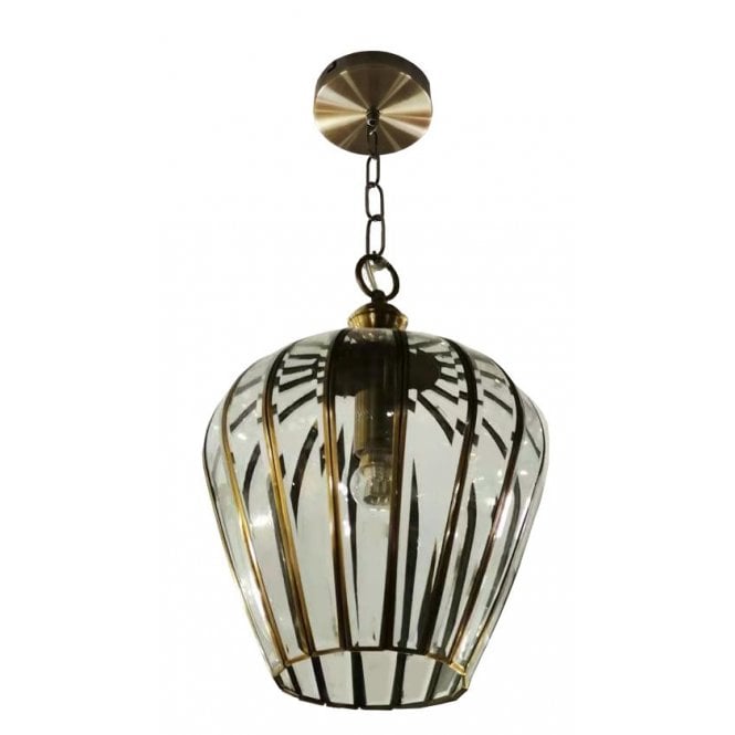 BRAGA Lantern Antique Brass in Elegant Tulip Shape