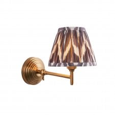brass wall light with zigzag pattern grey shade