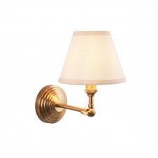 Brass Obelisk Wing Wall Light With Vintage White Shade