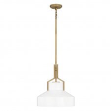 Brecken Pendant Aged Brass with Opal Glass Shade