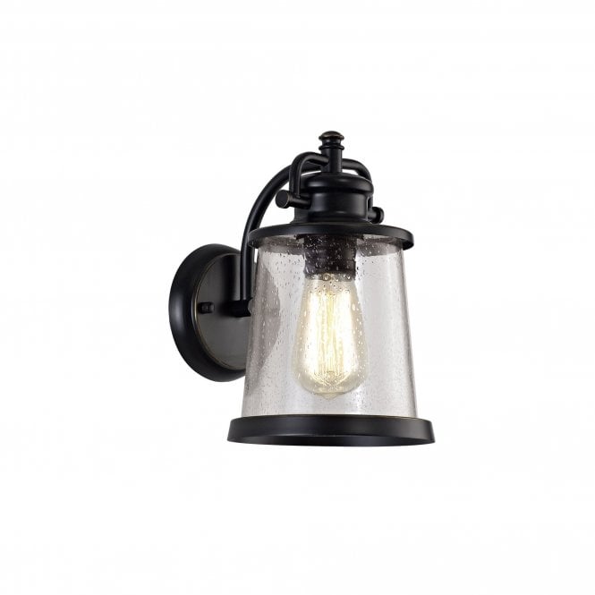BRENDAN outdoor black and gold wall lantern