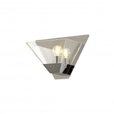 BRENNA modern polished chrome and clear glass wall light