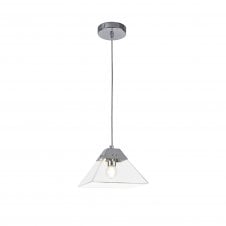 BRENNA polished chrome and clear tapered glass ceiling pendant light