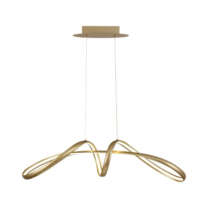 BRENT Dimmable Large Oval Pendant | 1 x 39W LED | 3000K | 1950lm | matt Gold | 3yrs Warranty
