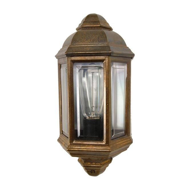 BRENT traditional exterior wall lantern in brass finish