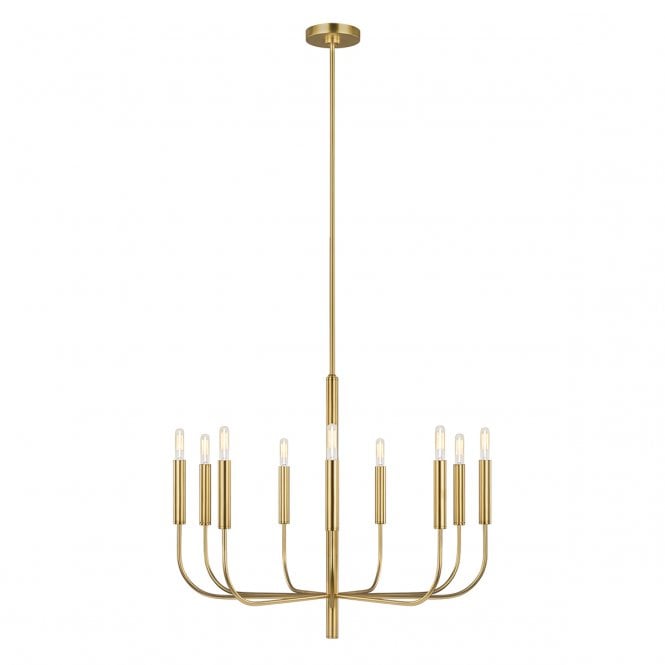 BRIANNA 9 light chandelier in burnished brass finish