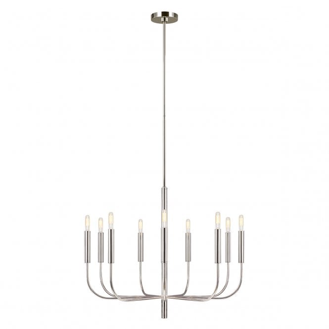 BRIANNA 9 light chandelier in polished nickel finish