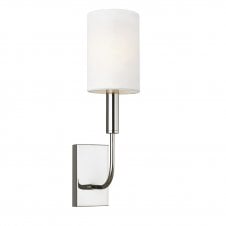 BRIANNA polished nickel wall light with white shade
