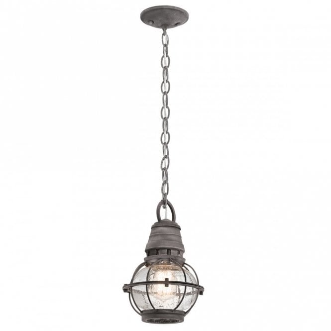 BRIDGE POINT classic exterior hanging lantern in weathered zinc