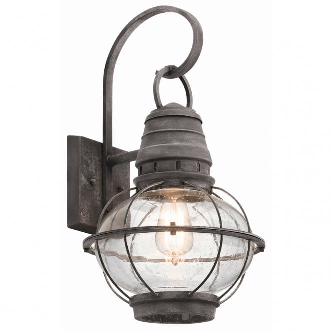 BRIDGE POINT classic exterior wall lantern in weathered zinc (large)