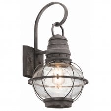 BRIDGE POINT classic exterior wall lantern in weathered zinc (large)