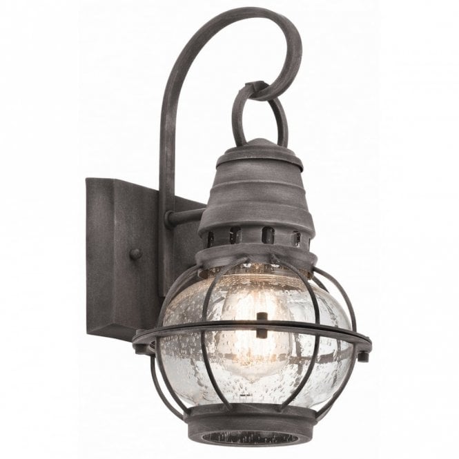 BRIDGE POINT classic exterior wall lantern in weathered zinc (small)