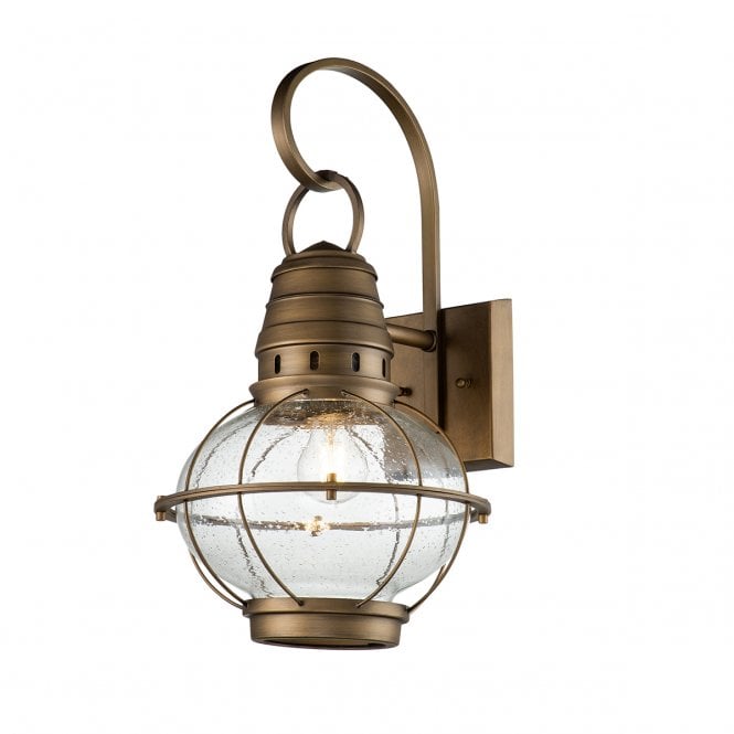 BRIDGEPOINT Large Wall Lantern In Aluminium And Clear Seeded Glass