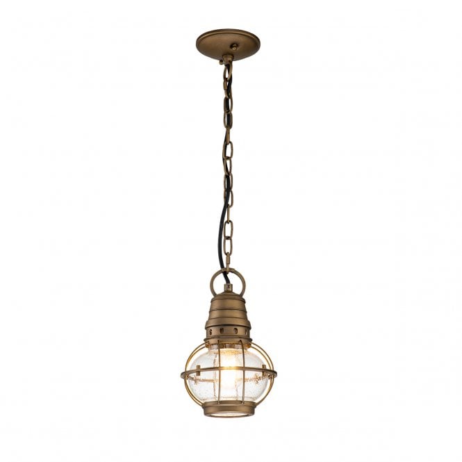 BRIDGEPOINT Small Chain Lantern In Aluminium With A Clear Seeded Glass