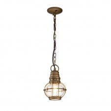 BRIDGEPOINT Small Chain Lantern In Aluminium With A Clear Seeded Glass
