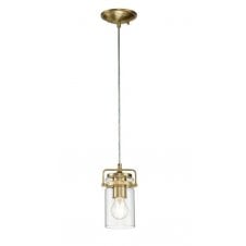 BRINLEY Mini Pendant In Steel And Clear Glass