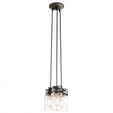 vintage glass jar ceiling pendant cluster with bronze suspension