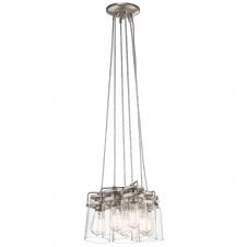vintage glass jar ceiling pendant cluster with nickel suspension