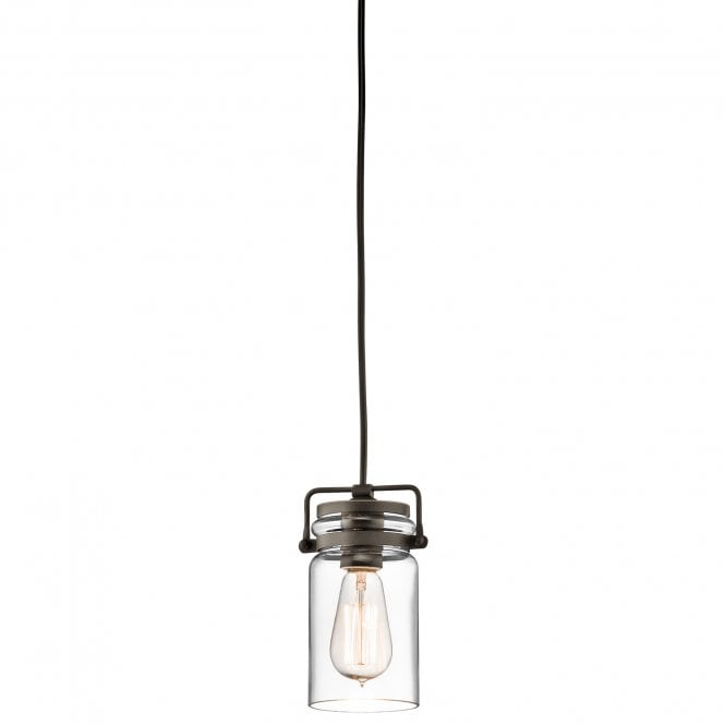 BRINLEY vintage glass jar mini ceiling pendant with bronze suspension