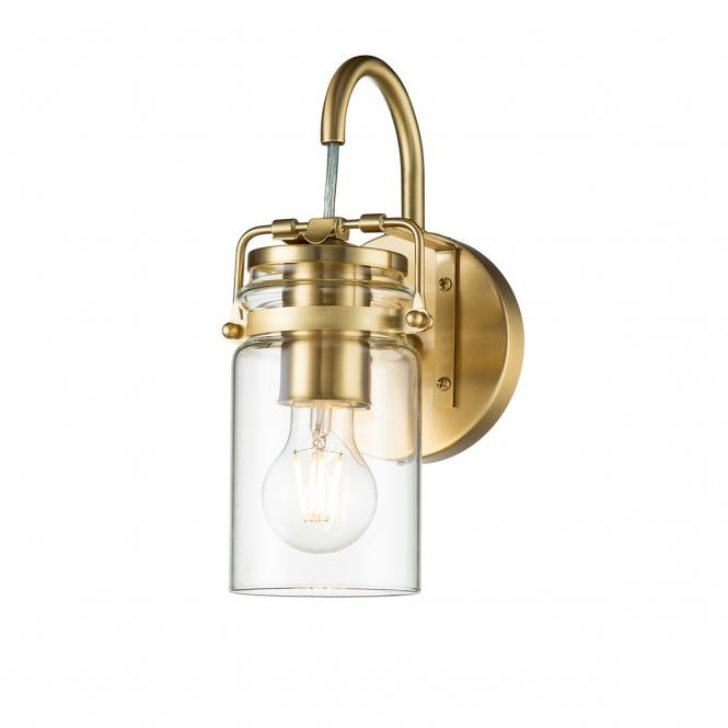 BRINLEY Wall Light | Brushed Brass & Clear Glass