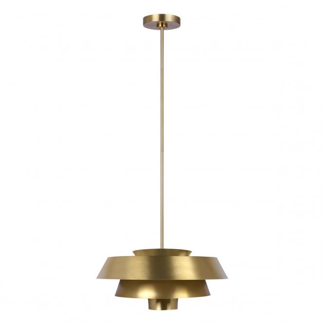 BRISBIN burnished brass tiered ceiling pendant light