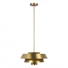 BRISBIN burnished brass tiered ceiling pendant light