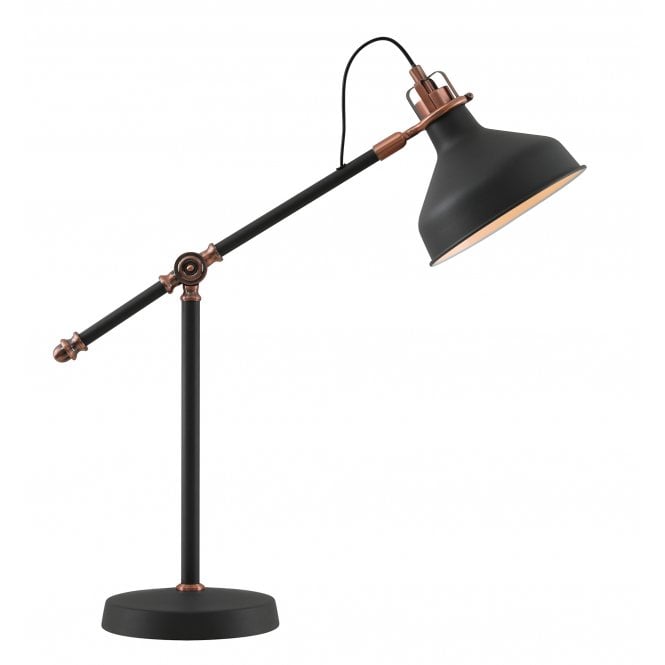BROCK Adjustable Table Lamp | Dark Graphite with Copper