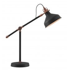 Adjustable Table Lamp, Dark Graphite with Copper.
