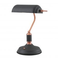 Banker Table Lamp Sand Black Copper