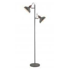 Double Shade Floor Lamp in Black and Copper