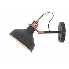 Switched Wall Light, Graphite with Copper