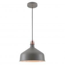 industrial pendant in grey and copper