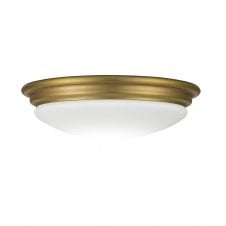 Flush Mount | Brushed Brass | Opal Glass | IP44 Rated Bathroom Light
