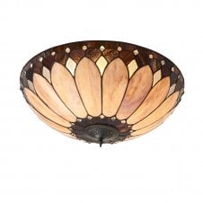 Tiffany Art Deco Glass Flush Fit Ceiling Light