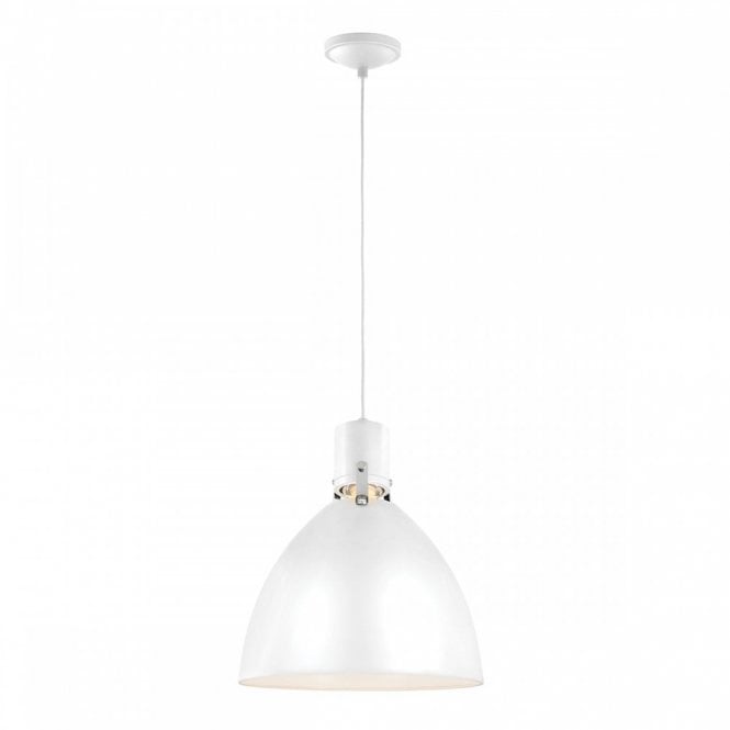 BRYNNE modern LED ceiling pendant in white with chrome and brass fitters