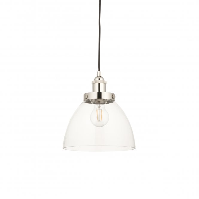 BUFFET Ceiling Pendant in Nickel with Clear Glass