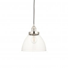 BUFFET Ceiling Pendant in Nickel with Clear Glass