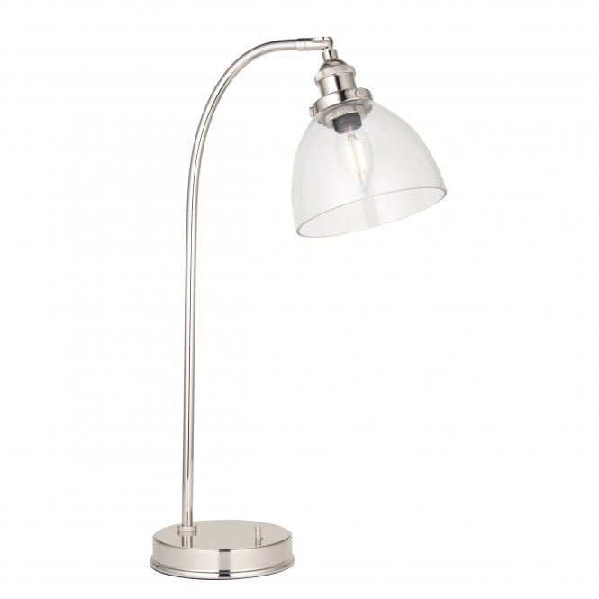 BUFFET Table Lamp in Nickel with Clear Glass