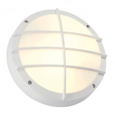 BULAN white circular garden wall light