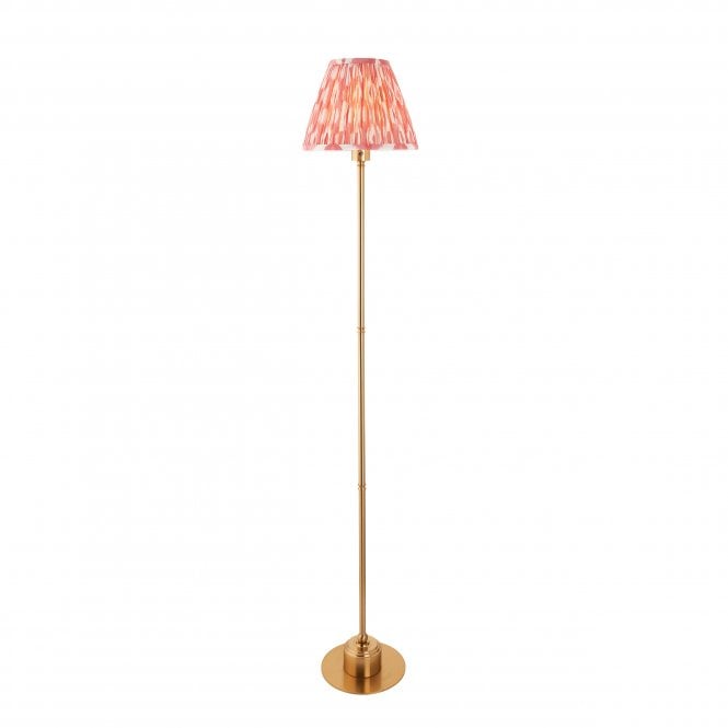 Burley Rechargeable Floor Lamp with Ikat Shade in Coral Pink