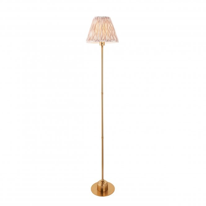 Burley Rechargeable Floor Lamp with Ikat Shade in Neutral