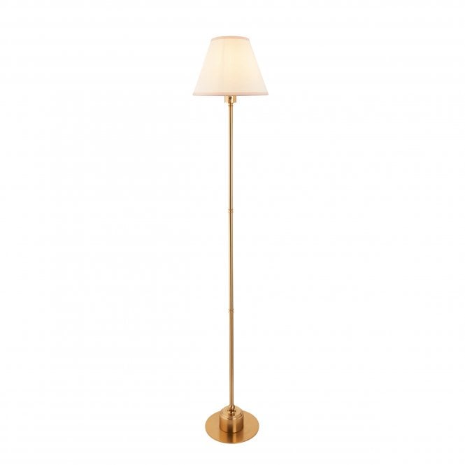 Burley Rechargeable Floor Lamp with Ivy Shade in Vintage White